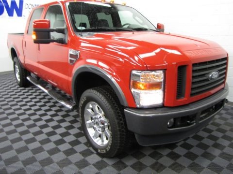 Bright Red 2008 Ford F350 Super Duty FX4 Crew Cab 4x4