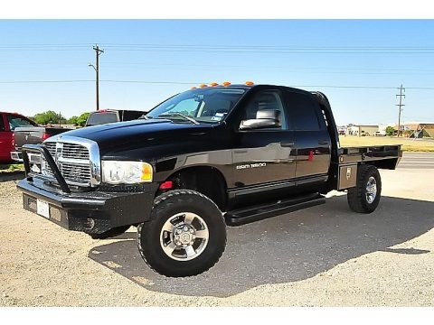 Black 2004 Dodge Ram 3500 SLT Quad Cab 4x4 Chassis