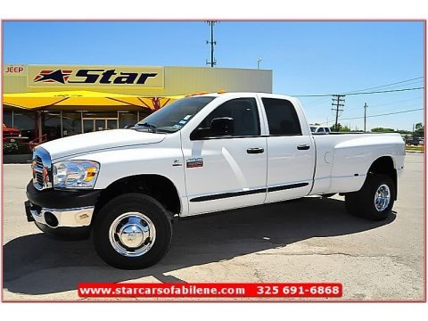 Bright White 2009 Dodge Ram 3500 SLT Quad Cab 4x4 Dually