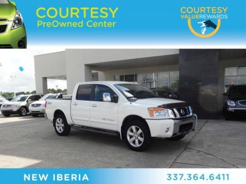 Blizzard White 2008 Nissan Titan LE Crew Cab 4x4