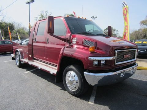 Dark Red Metallic 2006 GMC C Series TopKick C5500 Crew Cab Chassis 5th Wheel