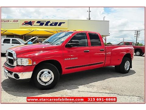 Flame Red 2005 Dodge Ram 3500 SLT Quad Cab Dually
