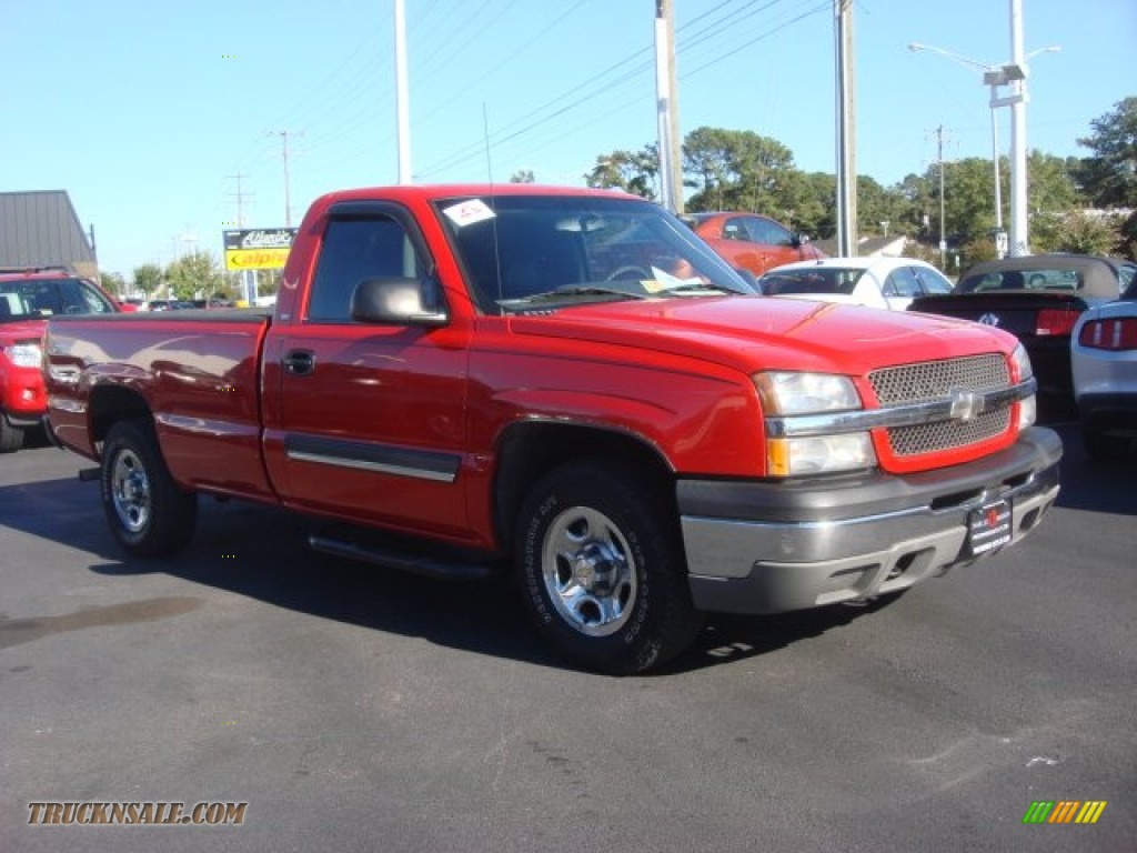 2003 Silverado 1500 LS Regular Cab - Victory Red / Medium Gray photo #2