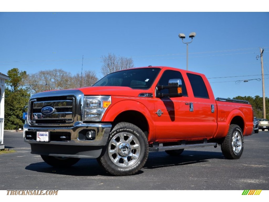 2011 Ford F250 Super Duty Lariat Crew Cab 4x4 in Vermillion Red A96861 Truck N' Sale