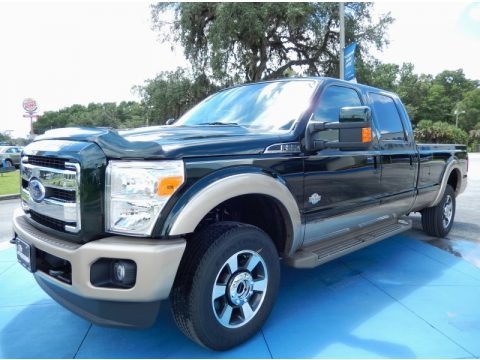 Green Gem Metallic Ford F250 Super Duty King Ranch Crew Cab 4x4 Trucks