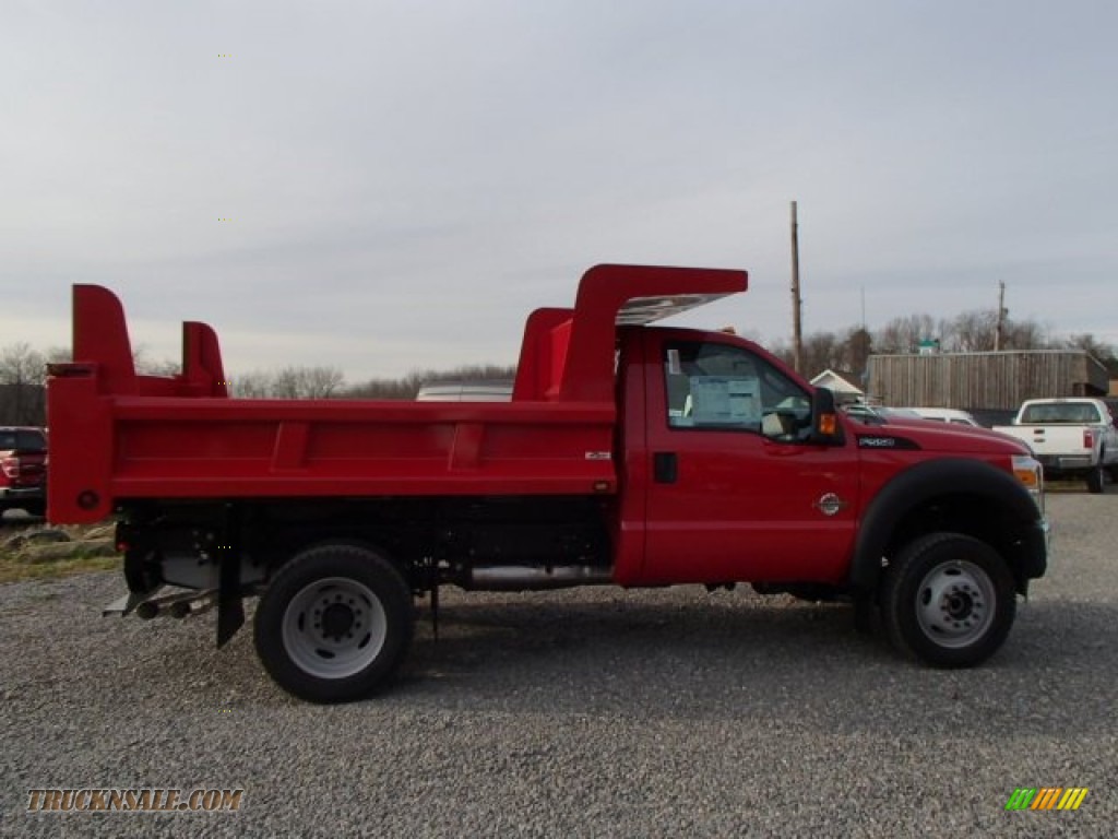 2014 F550 Super Duty XL Regular Cab 4x4 Dump Truck - Vermillion Red / Steel photo #1