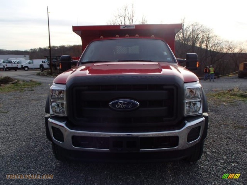 2014 F550 Super Duty XL Regular Cab 4x4 Dump Truck - Vermillion Red / Steel photo #3