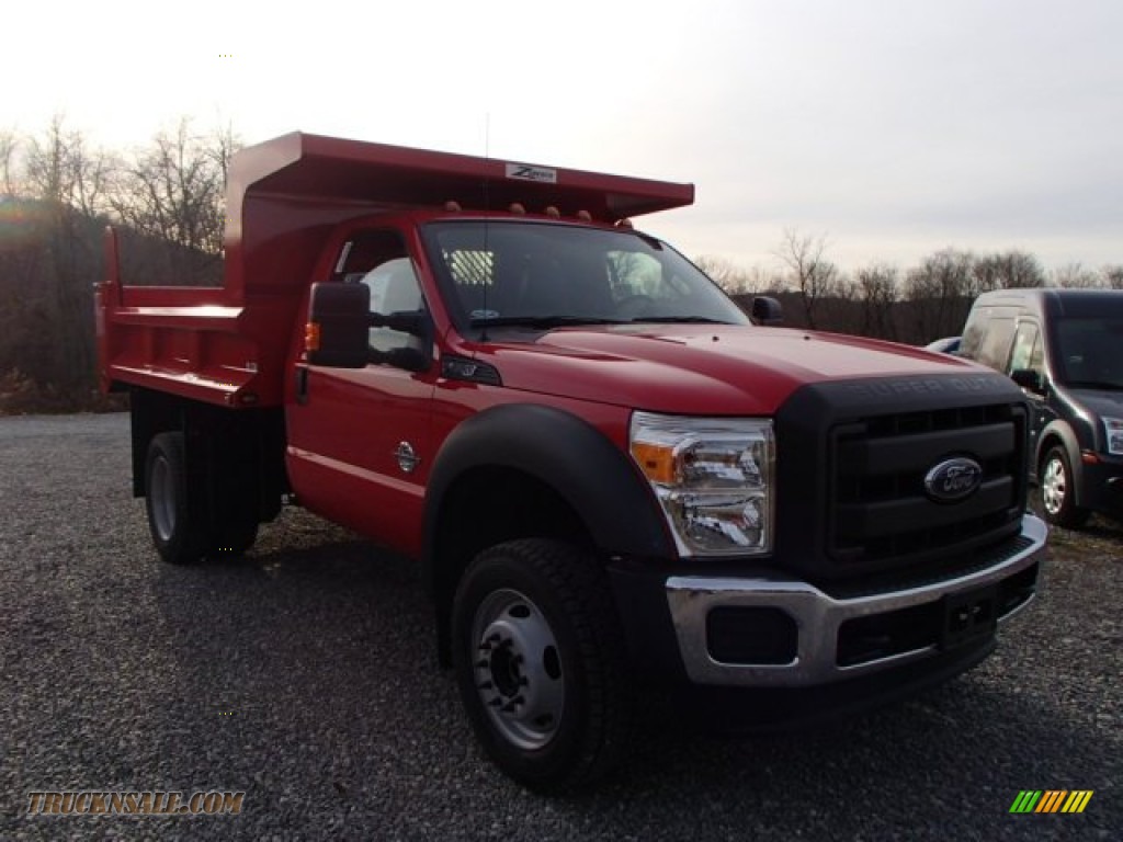 2014 F550 Super Duty XL Regular Cab 4x4 Dump Truck - Vermillion Red / Steel photo #2