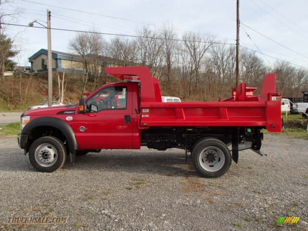 2014 F550 Super Duty XL Regular Cab 4x4 Dump Truck - Vermillion Red / Steel photo #5