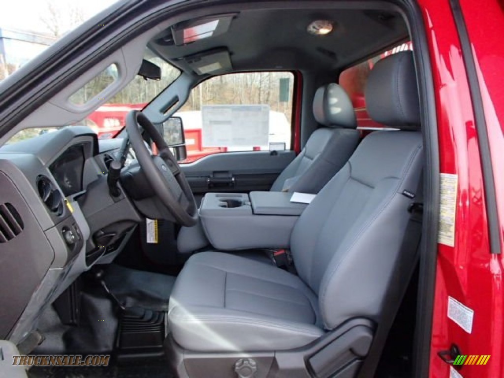 2014 F550 Super Duty XL Regular Cab 4x4 Dump Truck - Vermillion Red / Steel photo #10