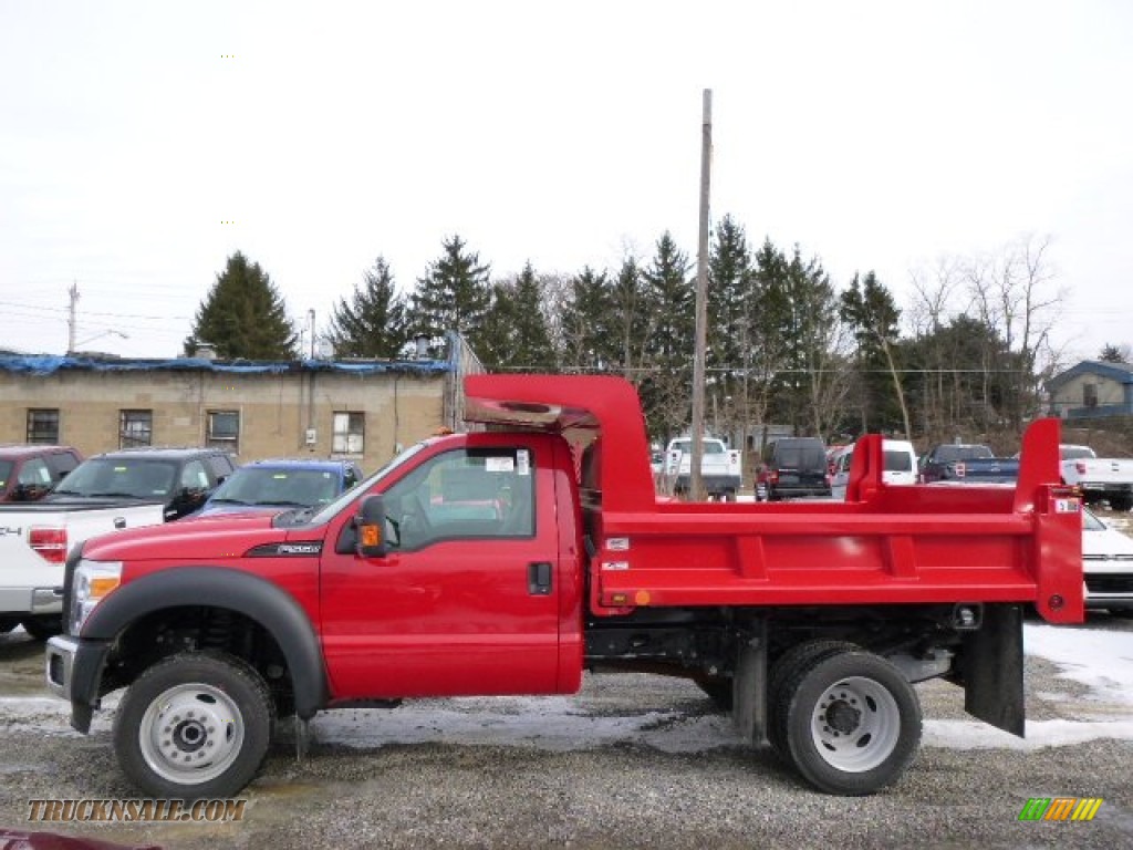 2014 F550 Super Duty XL Regular Cab 4x4 Dump Truck - Vermillion Red / Steel photo #5