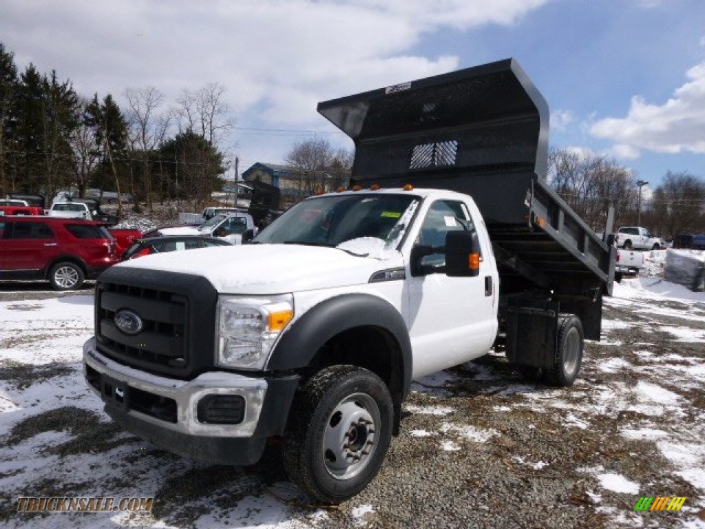 2014 F450 Super Duty XL Regular Cab 4x4 Dump Truck - Oxford White / Steel photo #4