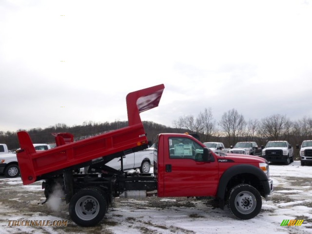 2014 F450 Super Duty XL Regular Cab 4x4 Dump Truck - Vermillion Red / Steel photo #1