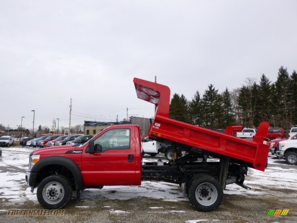 2014 F450 Super Duty XL Regular Cab 4x4 Dump Truck - Vermillion Red / Steel photo #5