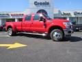 Ford F350 Super Duty Lariat Crew Cab 4x4 Dually Vermillion Red photo #1