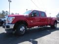 Ford F350 Super Duty Lariat Crew Cab 4x4 Dually Vermillion Red photo #3