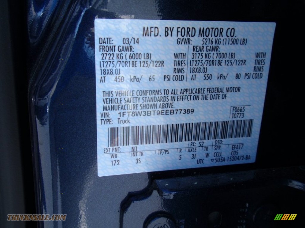 2014 F350 Super Duty XLT Crew Cab 4x4 - Blue Jeans Metallic / Steel photo #35
