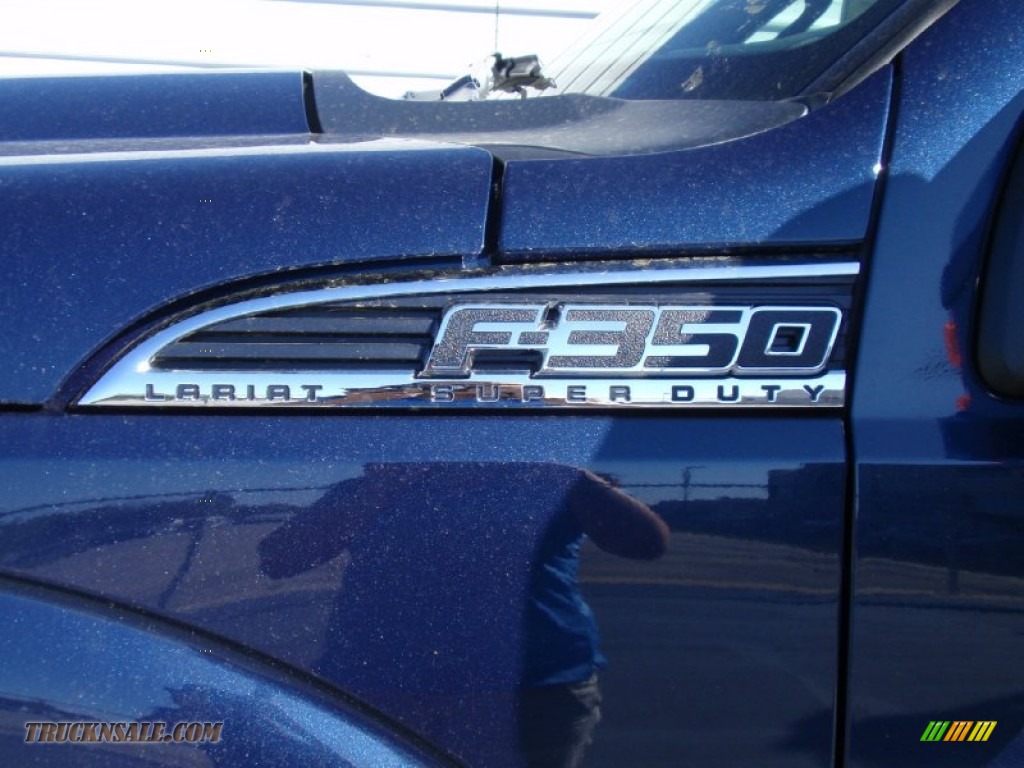 2014 F350 Super Duty Lariat Crew Cab 4x4 Dually - Blue Jeans Metallic / Black photo #13