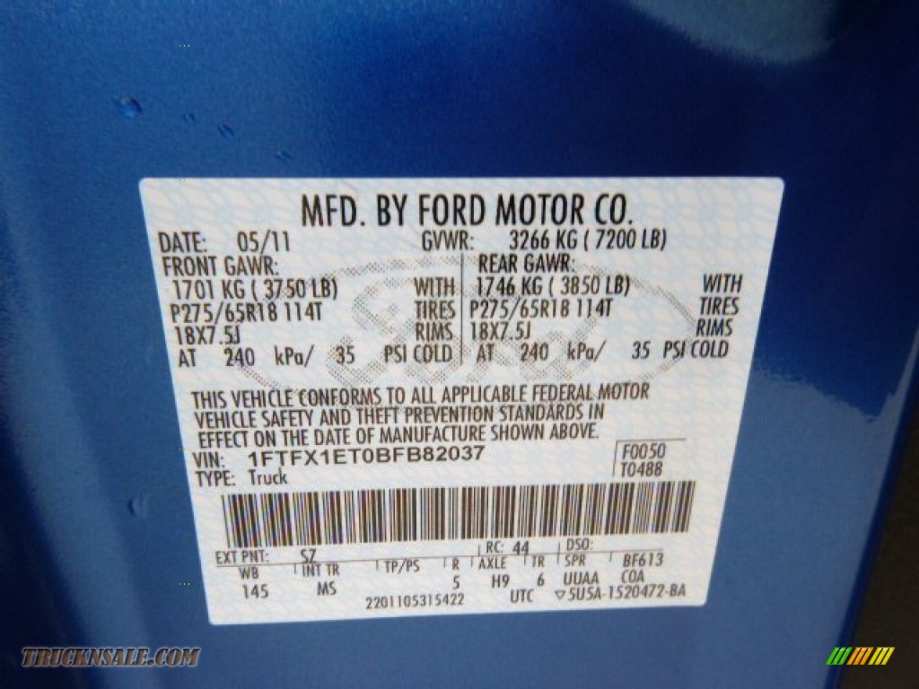 2011 F150 XLT SuperCab 4x4 - Blue Flame Metallic / Steel Gray photo #20