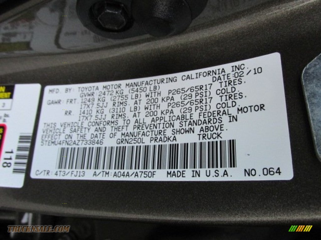 2010 Tacoma V6 SR5 TRD Sport Double Cab 4x4 - Pyrite Mica / Graphite photo #19