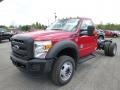 Ford F550 Super Duty XL Regular Cab 4x4 Chassis Vermillion Red photo #4