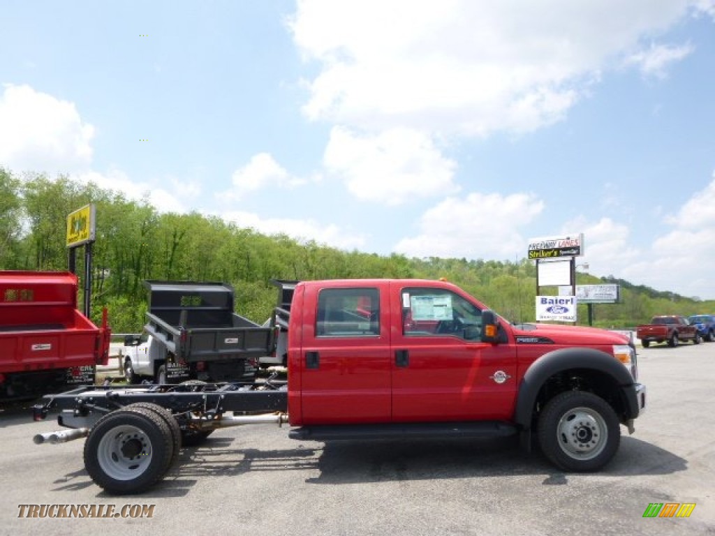 2015 F550 Super Duty XL Crew Cab 4x4 Chassis - Vermillion Red / Steel photo #1