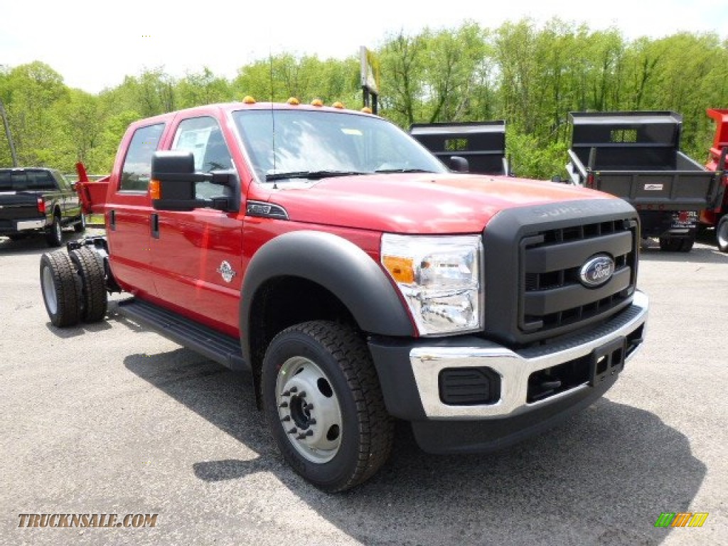 2015 F550 Super Duty XL Crew Cab 4x4 Chassis - Vermillion Red / Steel photo #2