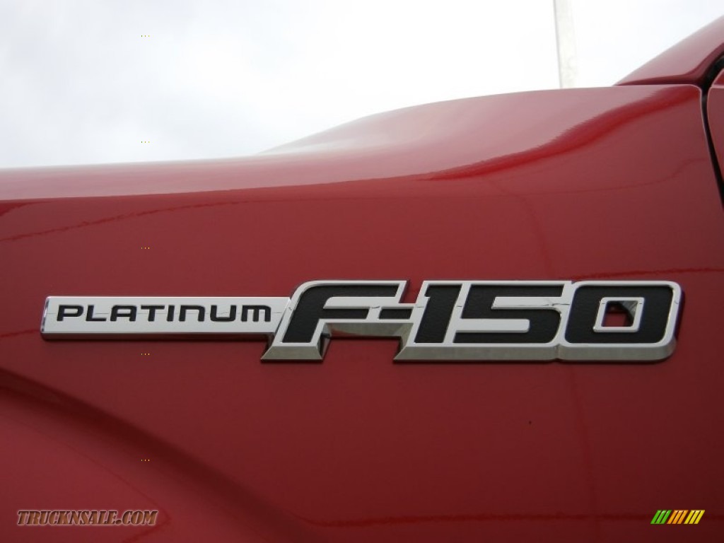 2012 F150 Platinum SuperCrew 4x4 - Red Candy Metallic / Platinum Sienna Brown/Black Leather photo #10