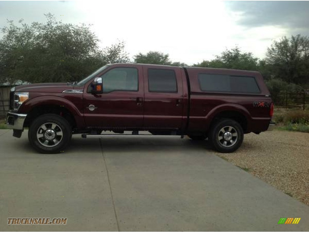 Royal Red Metallic / Black Two Tone Leather Ford F250 Super Duty Lariat Crew Cab 4x4