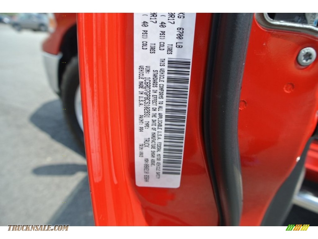 2012 Ram 1500 SLT Quad Cab 4x4 - Flame Red / Dark Slate Gray/Medium Graystone photo #7