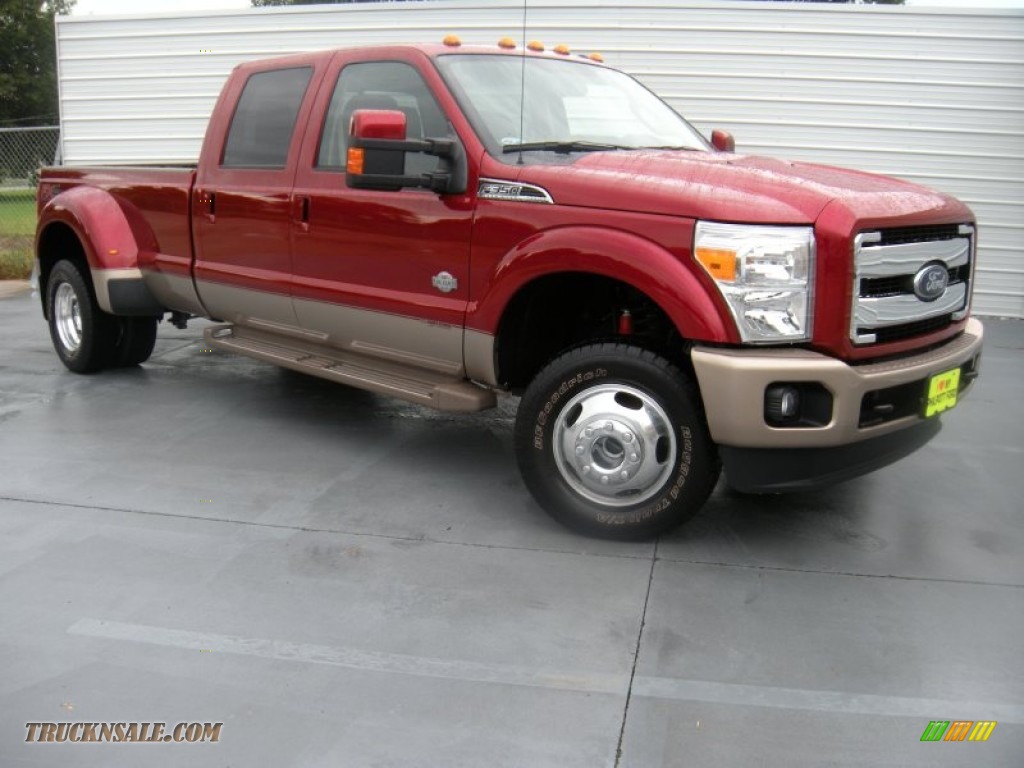 2014 F350 Super Duty King Ranch Crew Cab 4x4 Dually - Ruby Red Metallic / King Ranch Chaparral Leather photo #2
