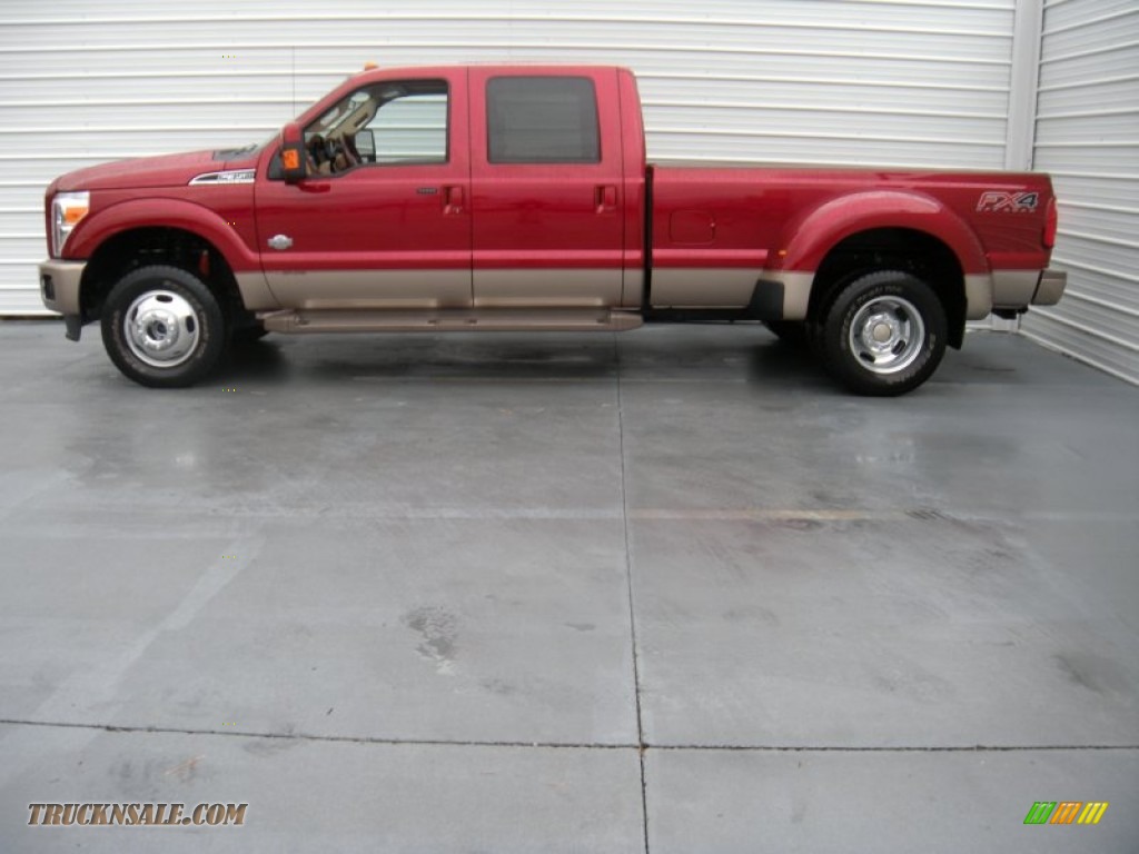 2014 F350 Super Duty King Ranch Crew Cab 4x4 Dually - Ruby Red Metallic / King Ranch Chaparral Leather photo #3