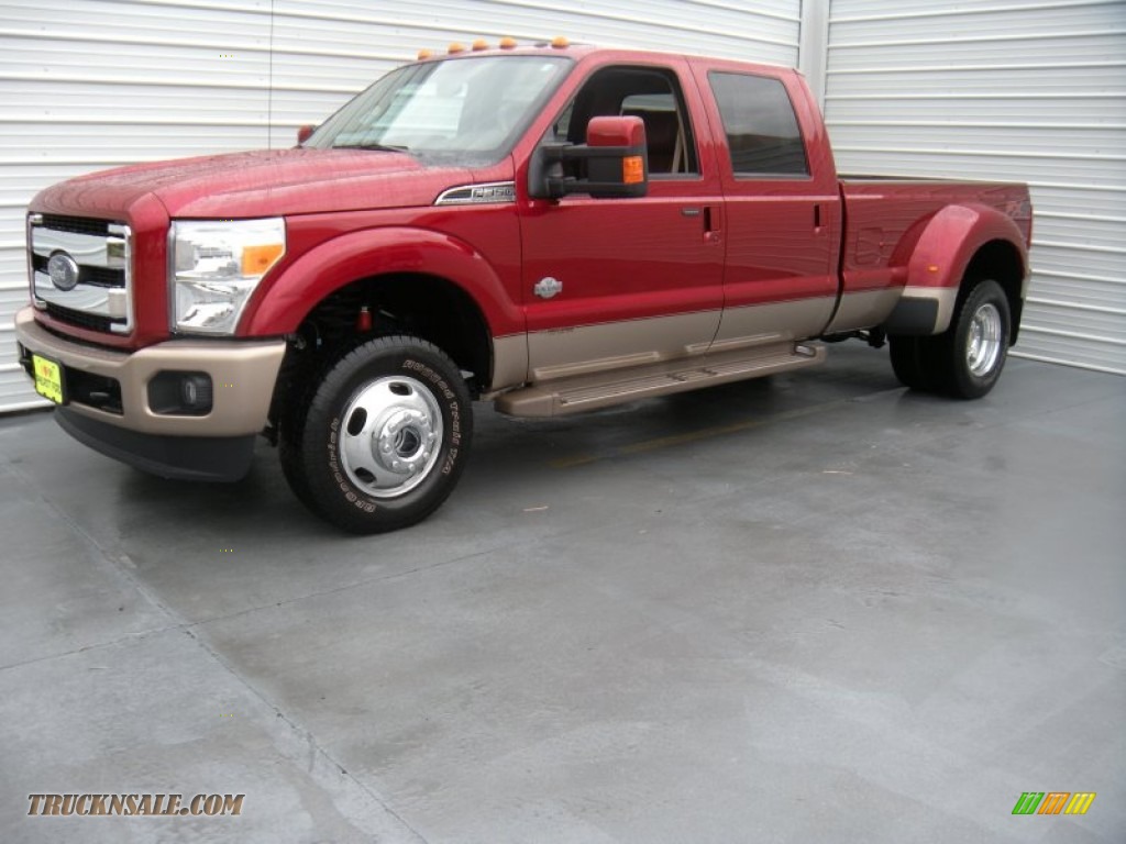 2014 F350 Super Duty King Ranch Crew Cab 4x4 Dually - Ruby Red Metallic / King Ranch Chaparral Leather photo #4