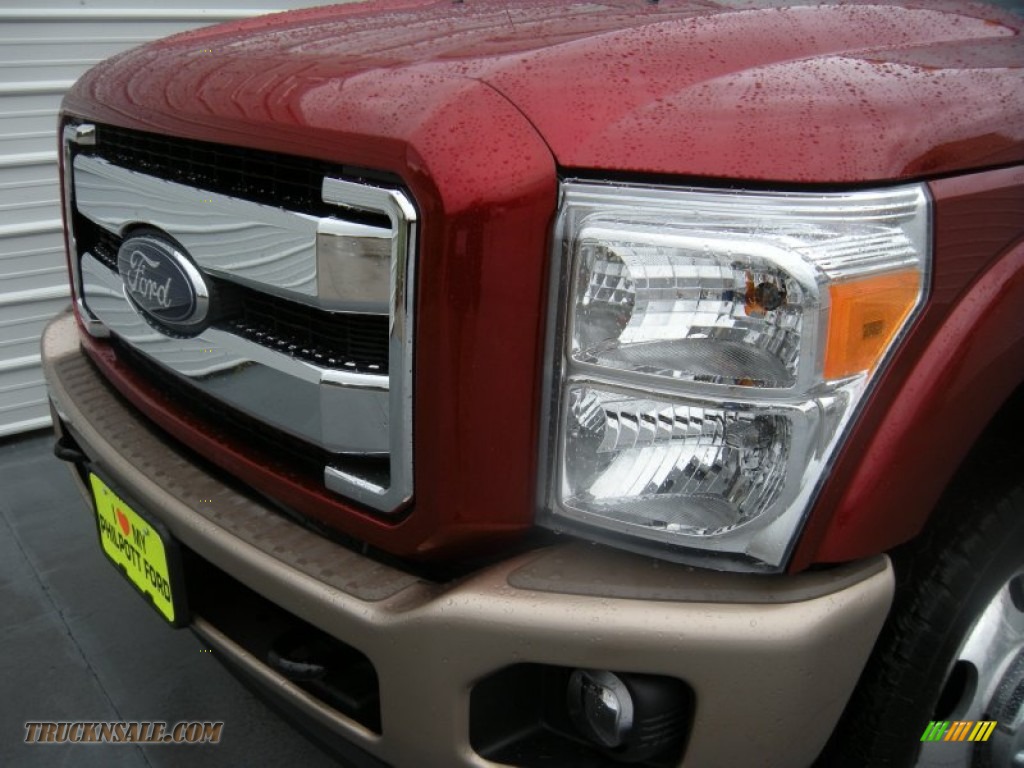 2014 F350 Super Duty King Ranch Crew Cab 4x4 Dually - Ruby Red Metallic / King Ranch Chaparral Leather photo #7