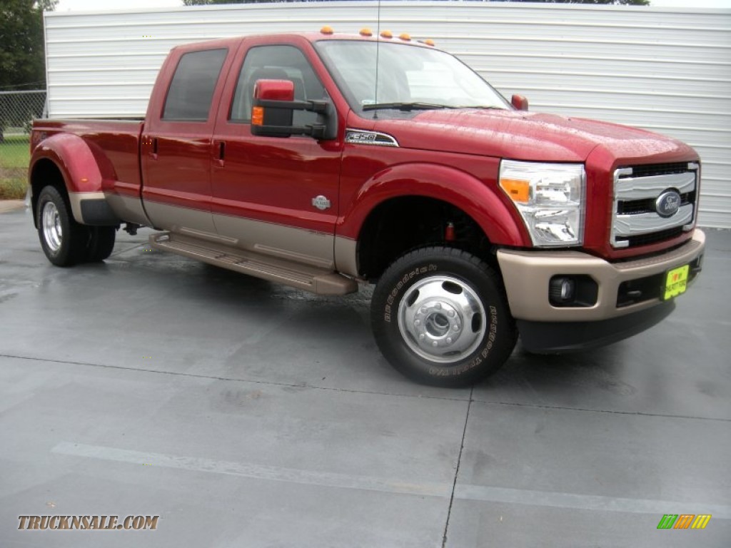 2014 F350 Super Duty King Ranch Crew Cab 4x4 Dually - Ruby Red Metallic / King Ranch Chaparral Leather photo #51