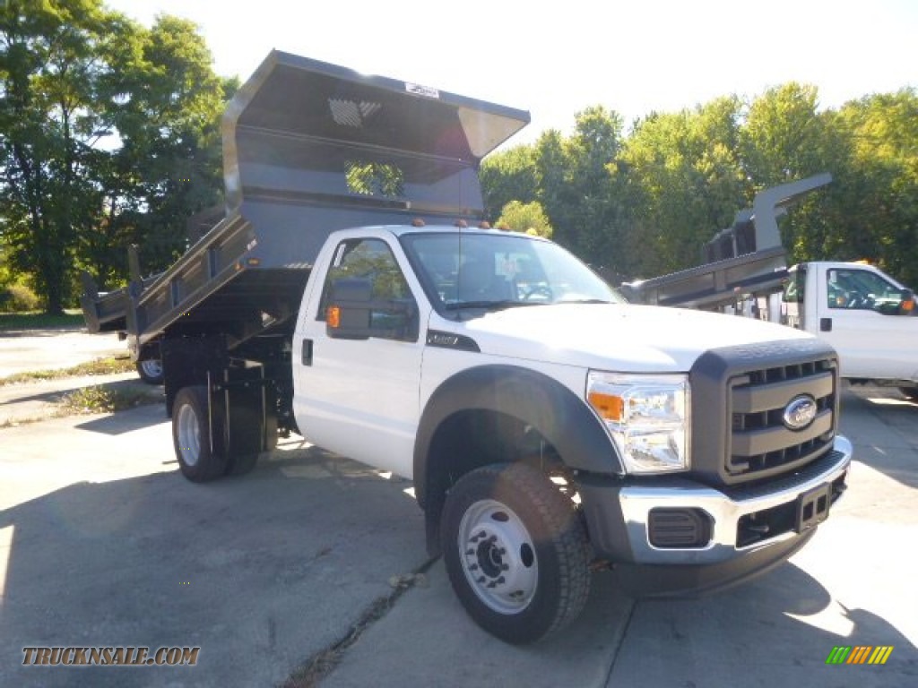 2015 F450 Super Duty XL Regular Cab Dump Truck 4x4 - Oxford White / Steel photo #2