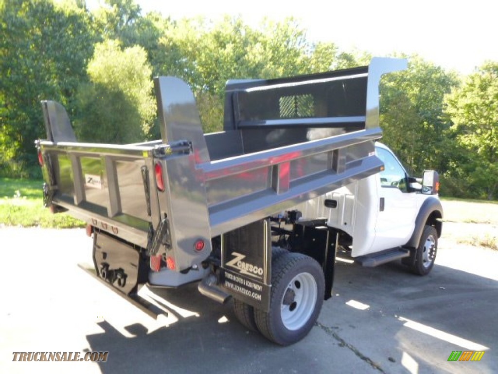2015 F450 Super Duty XL Regular Cab Dump Truck 4x4 - Oxford White / Steel photo #7