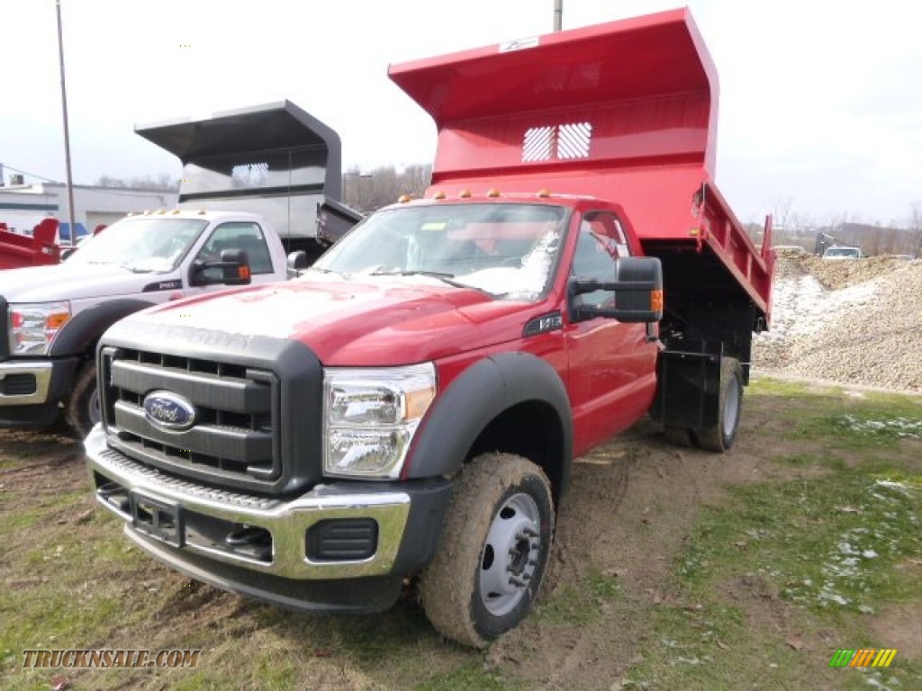 2015 F450 Super Duty XL Regular Cab Dump Truck 4x4 - Vermillion Red / Steel photo #2