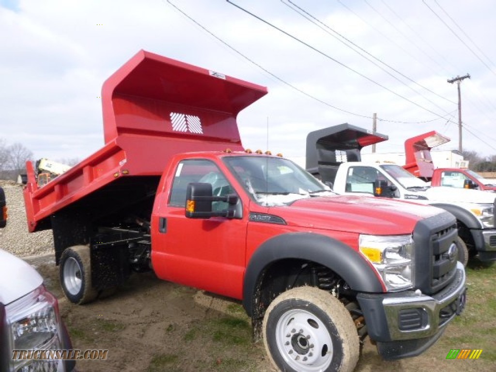 2015 F450 Super Duty XL Regular Cab Dump Truck 4x4 - Vermillion Red / Steel photo #5